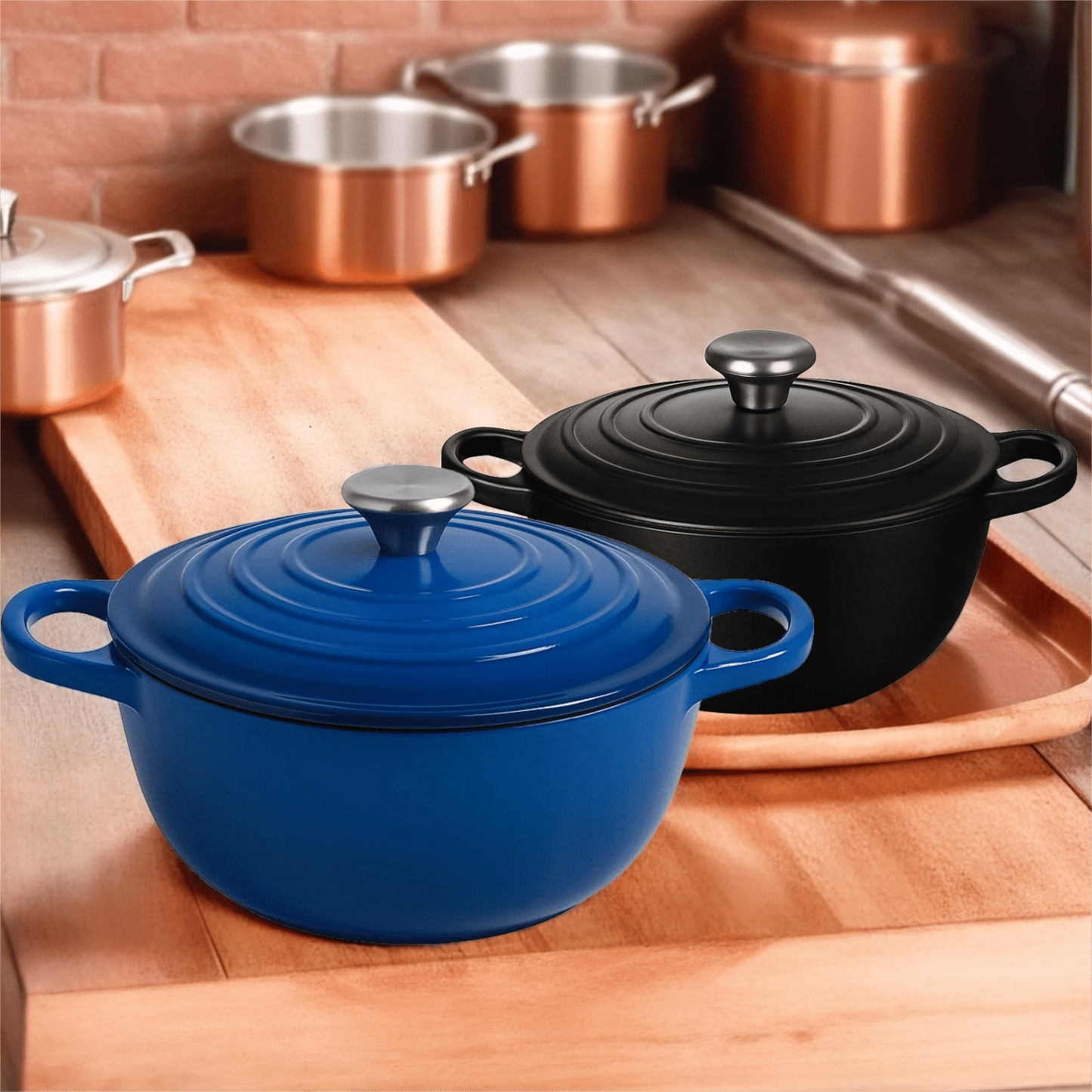 26CM Cast Iron Casserole Pot – Black or Navy – Casserole Pots in South Africa from Aegis Homewares