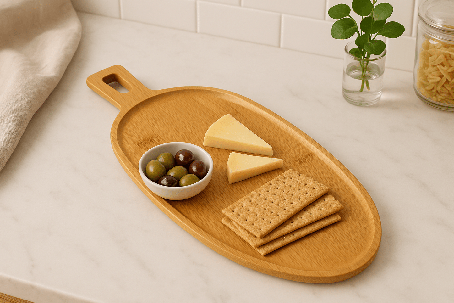 38cm Natural Bamboo Leaf - Shaped Pizza Board – Board in South Africa from Aegis Homewares