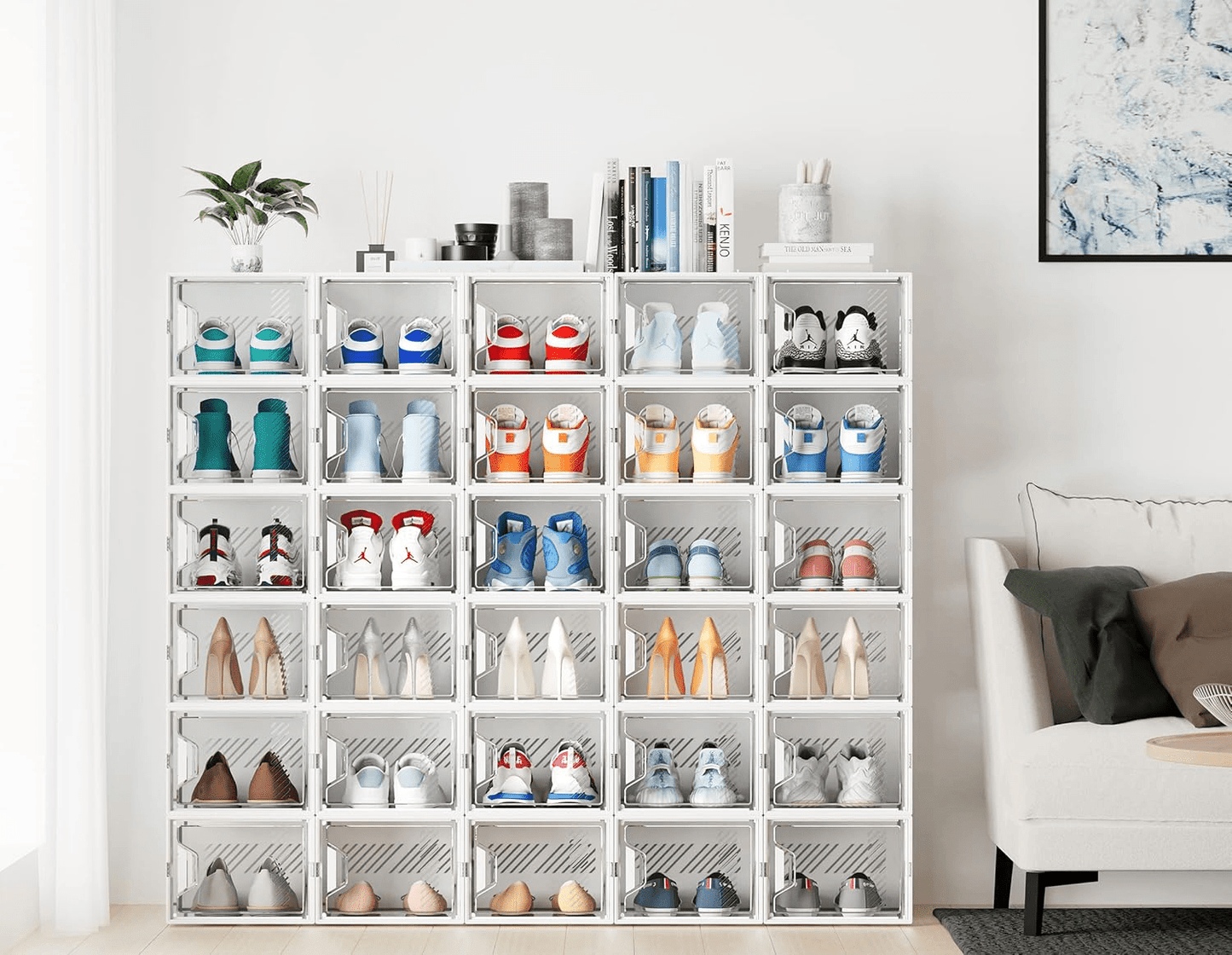 6 - Tier Clear Crystal Shoe Organizer – Stackable & Modular – Shoe Organiser in South Africa from Aegis Homewares