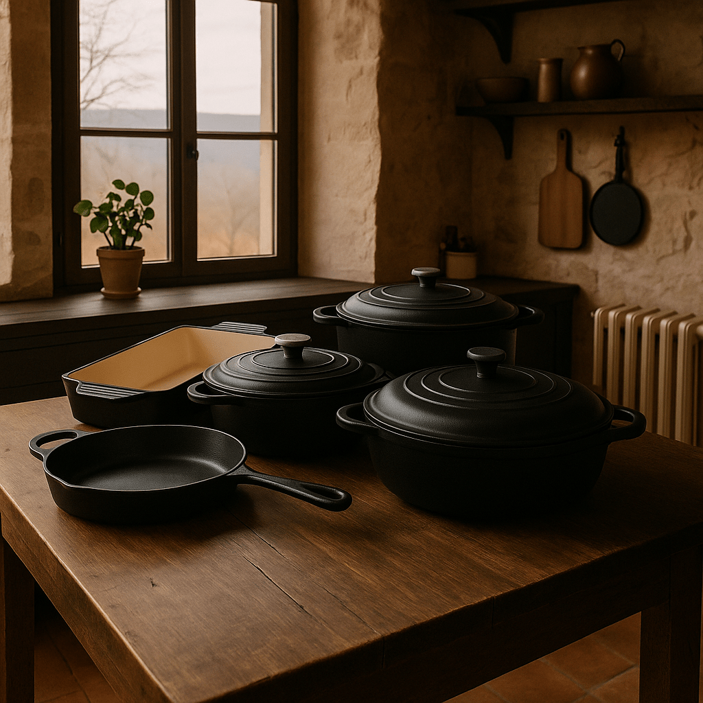 8 - Piece Cast Iron Cookware Set – Multiple Colours – Casserole Pots in South Africa from Aegis Homewares