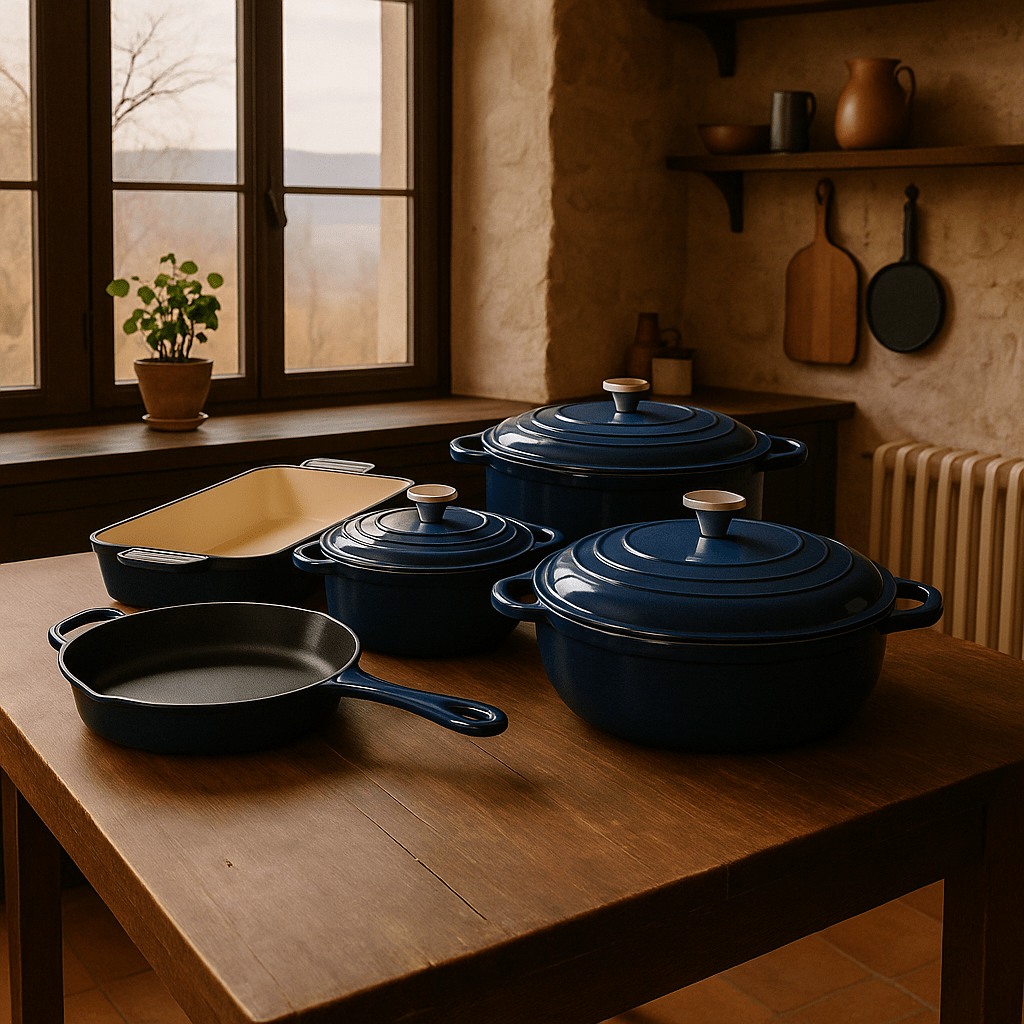 8 - Piece Cast Iron Cookware Set – Multiple Colours – Casserole Pots in South Africa from Aegis Homewares