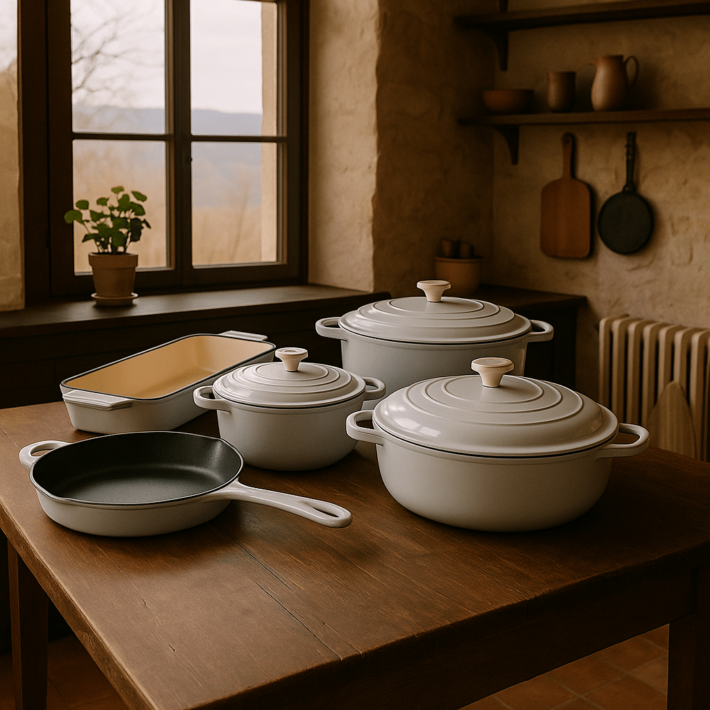 8 - Piece Cast Iron Cookware Set – Multiple Colours – Casserole Pots in South Africa from Aegis Homewares
