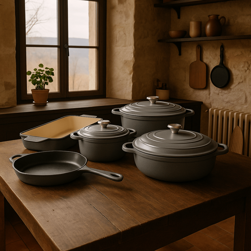 8 - Piece Cast Iron Cookware Set – Multiple Colours – Casserole Pots in South Africa from Aegis Homewares