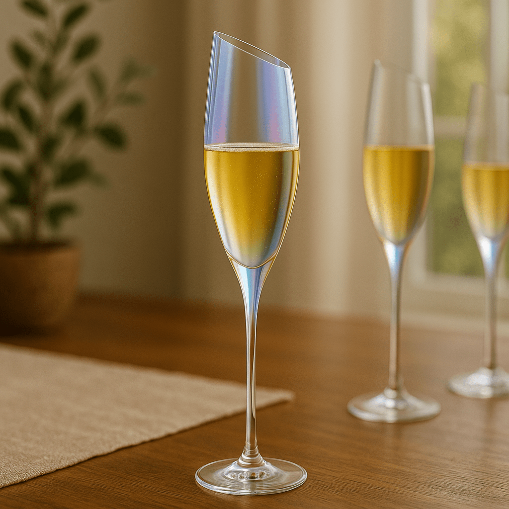 Deluxe Rainbow Champagne Slanted Flute Glass Party Stemware – Champagne Glass in South Africa from Aegis Homewares