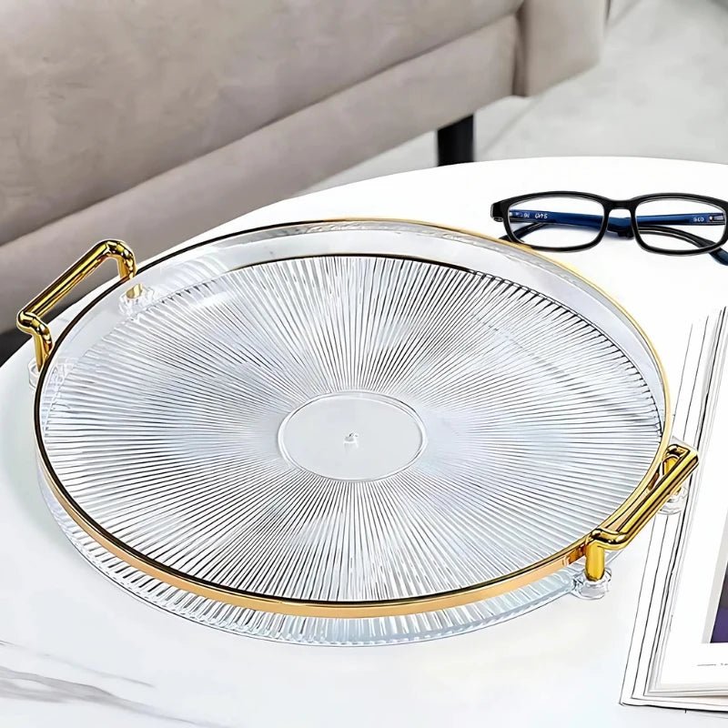 Elegant Round Acrylic Tray Set with Gold Handles – Set of 3 – Serving Tray in South Africa from Aegis Homewares