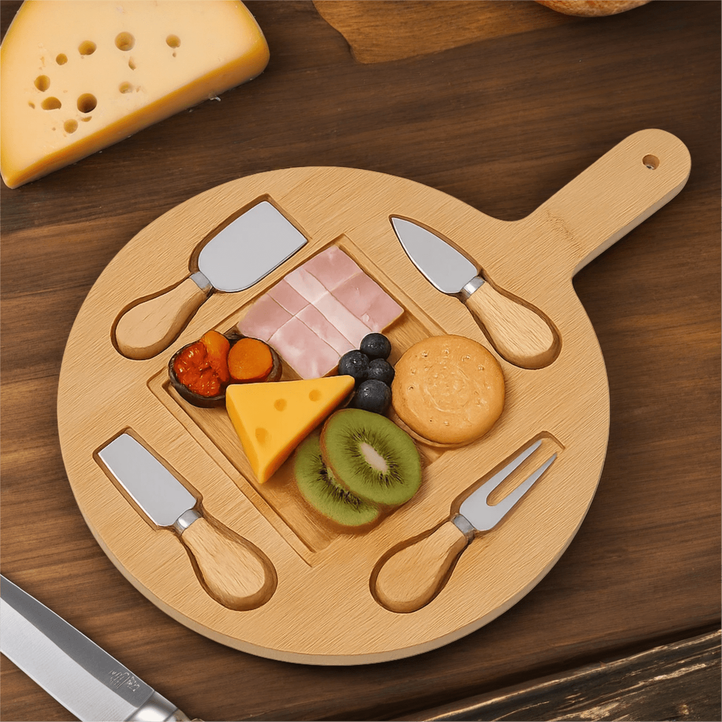 Pizza and Cheese Board with 4PC Utensil Set – Cheese Board in South Africa from Aegis Homewares
