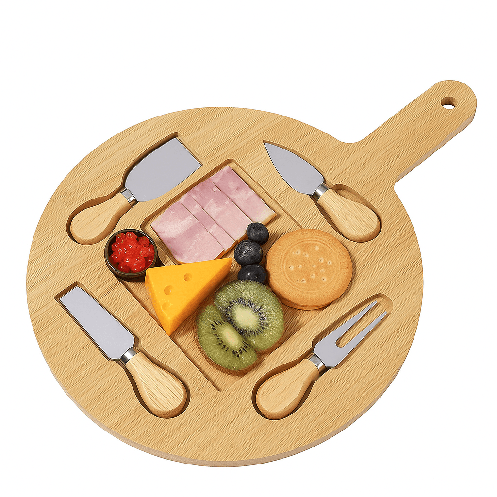 Pizza and Cheese Board with 4PC Utensil Set – Cheese Board in South Africa from Aegis Homewares