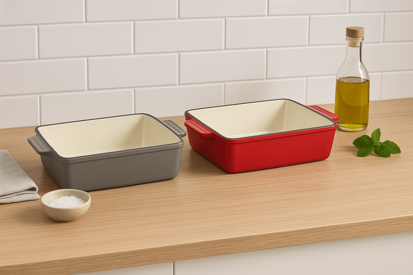 Premium Cast Iron Baking Pan – 33cm – Red or Grey – Grill Pans in South Africa from Aegis Homewares