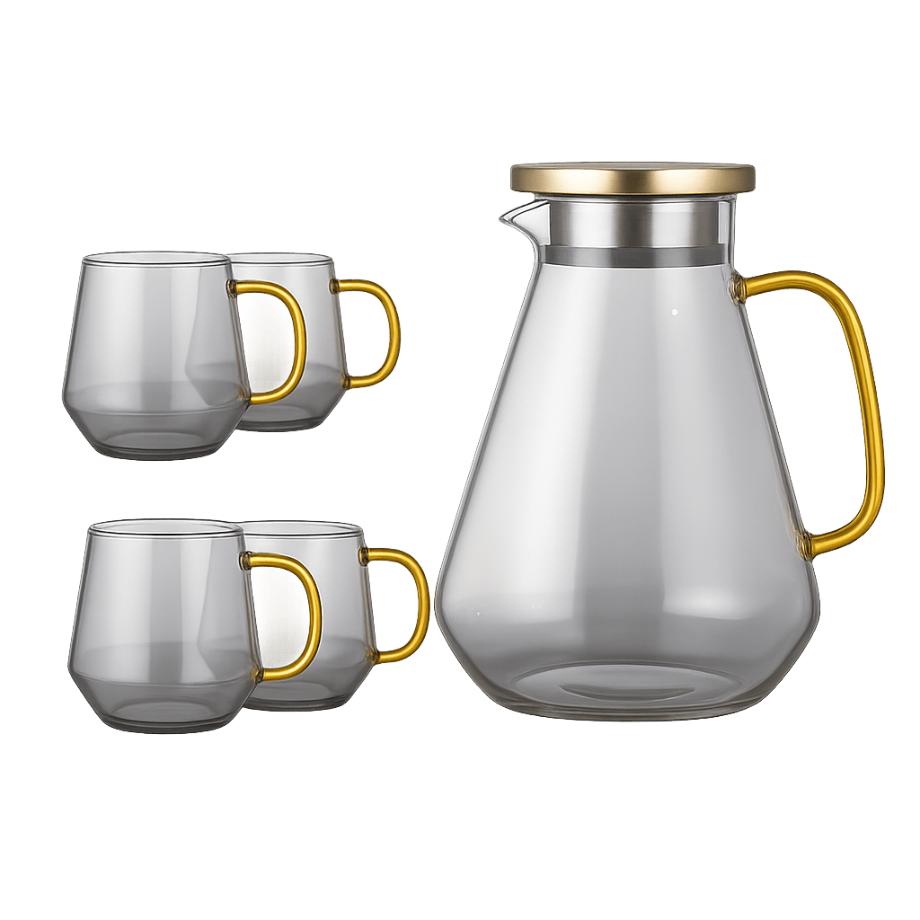 Tired of Dull Tea Sets? Meet the Luxe Gradient Heat - Resistant Glass Set – 5 - Piece – Drinking Glass Set in South Africa from Aegis Homewares