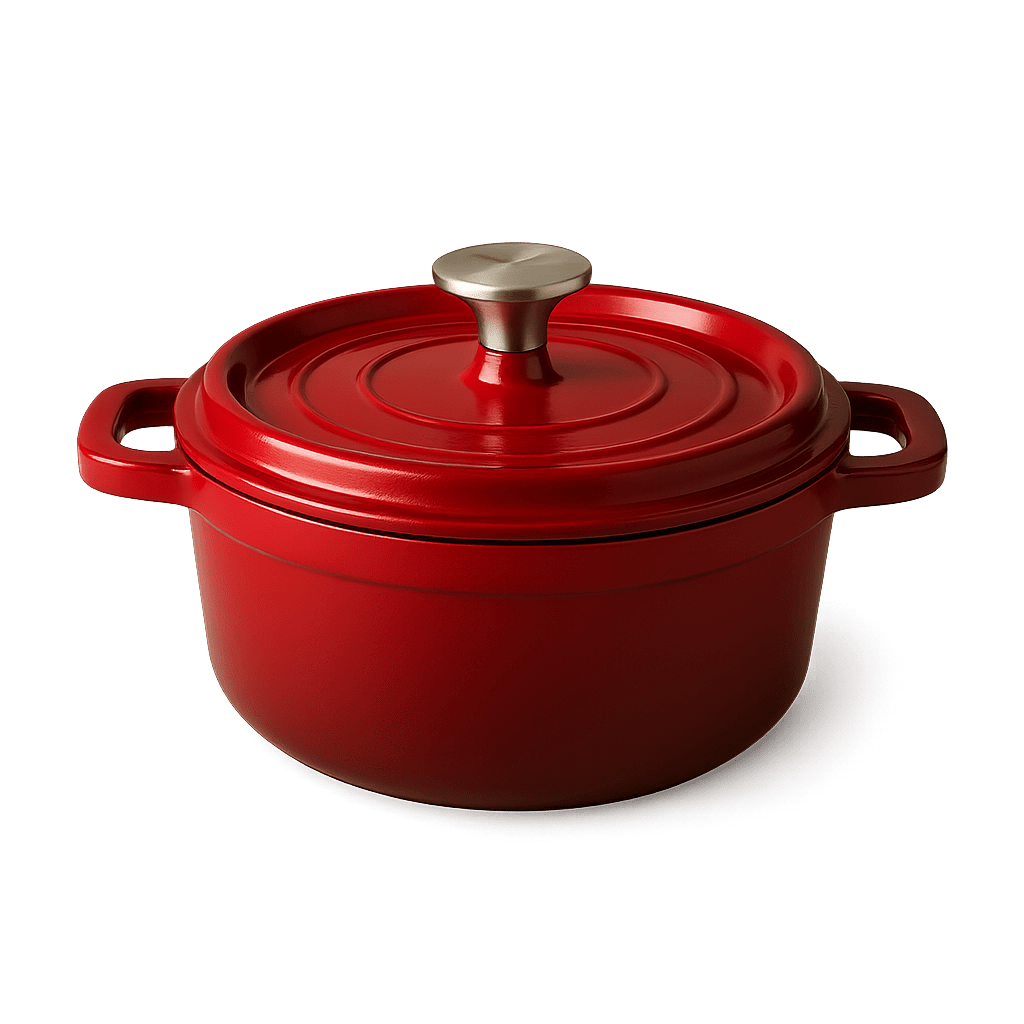 24CM Red Enameled Cast Iron Casserole Pot – Superior Heat & Style – in South Africa from Aegis Homewares