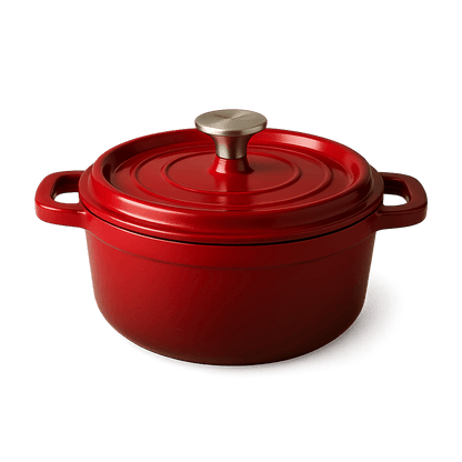 24CM Red Enameled Cast Iron Casserole Pot – Superior Heat & Style – in South Africa from Aegis Homewares