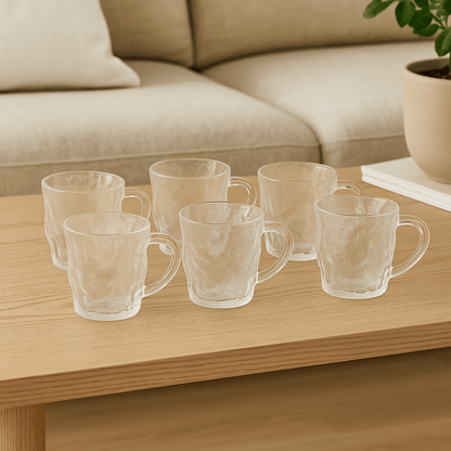 290ml Glacier Frosted Gradient Glass Mug with Handle – Set of 6 – Drinking Glass Set in South Africa from Aegis Homewares
