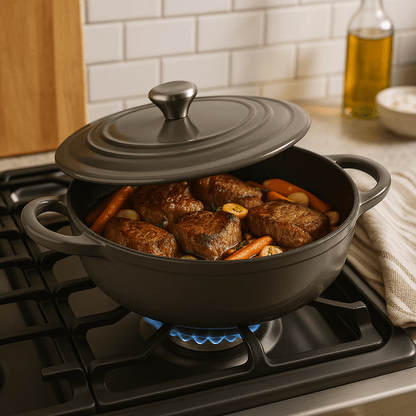 32CM Cast Iron Shallow Casserole – Grey – Casserole Pots in South Africa from Aegis Homewares