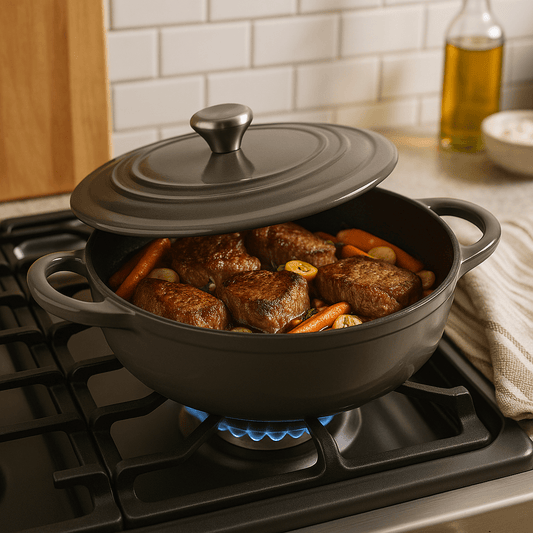 32CM Cast Iron Shallow Casserole – Grey – Casserole Pots in South Africa from Aegis Homewares