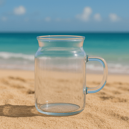 580ml Clear Glass Milk - Tin Mug with Handle – Drinking Glass Set in South Africa from Aegis Homewares