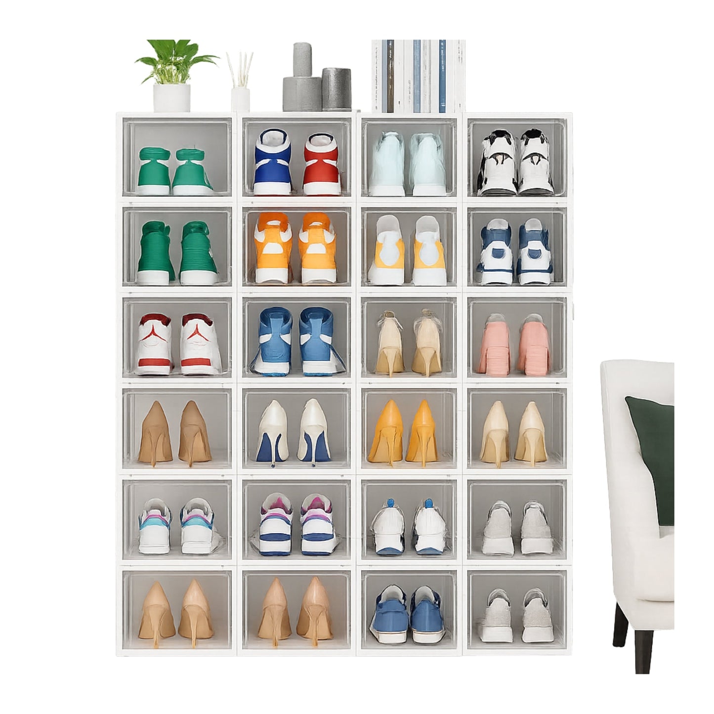 6 - Tier Clear Crystal Shoe Organizer – Stackable & Modular – Shoe Organiser in South Africa from Aegis Homewares