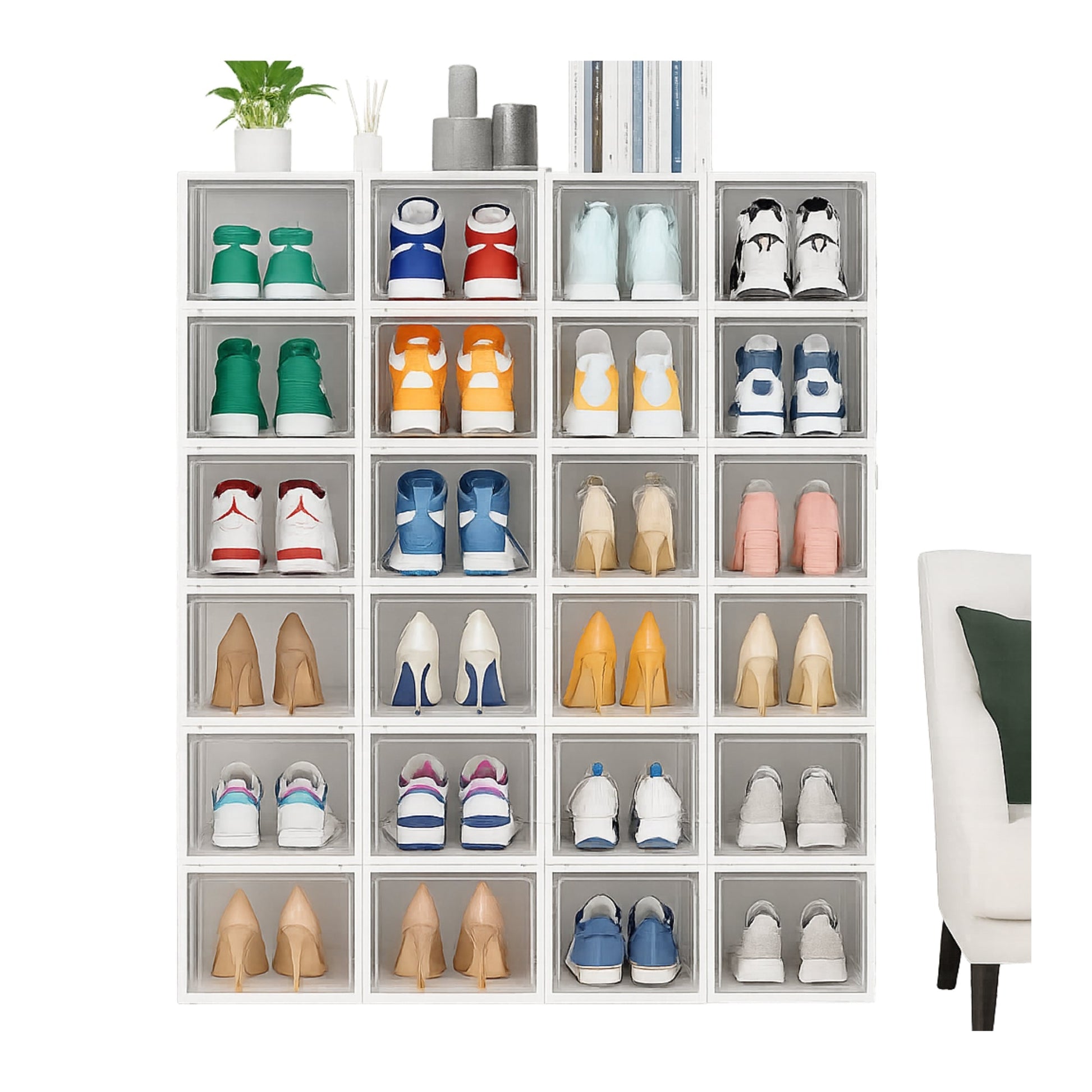 6 - Tier Clear Crystal Shoe Organizer – Stackable & Modular – Shoe Organiser in South Africa from Aegis Homewares