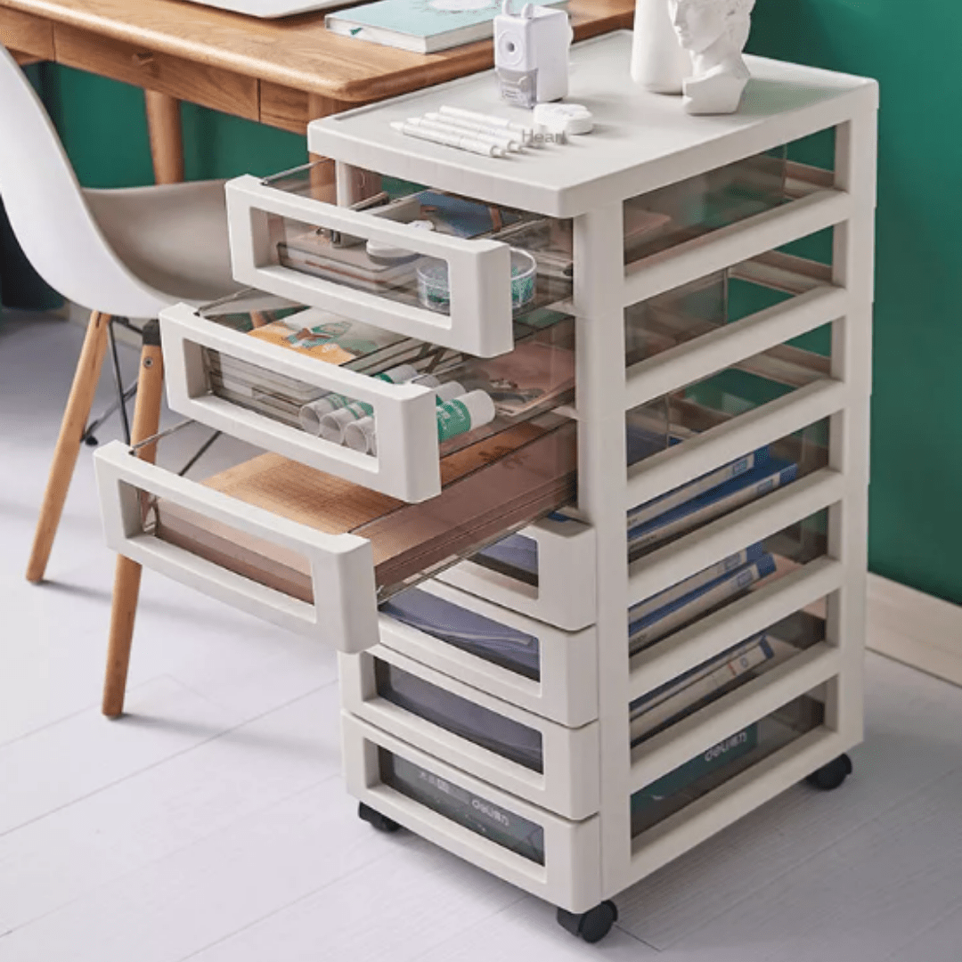 7 - Tier White Mobile Desk Organizer – Compact Drawer Unit – Desk Organiser in South Africa from Aegis Homewares