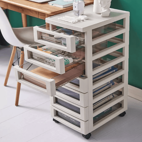7 - Tier White Mobile Desk Organizer – Compact Drawer Unit – Desk Organiser in South Africa from Aegis Homewares
