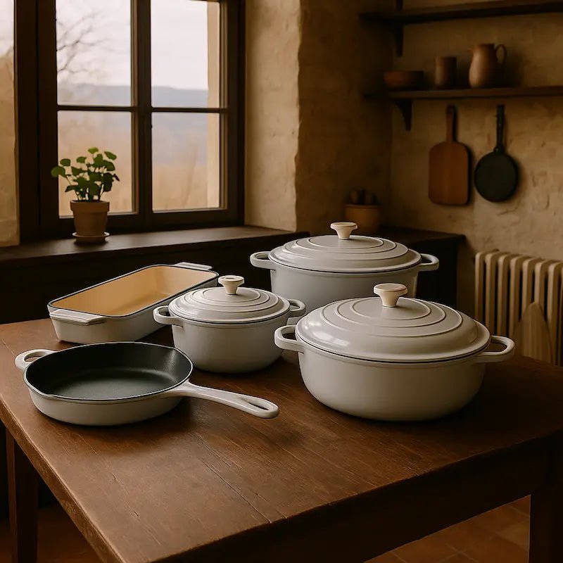 8 - Piece Cast Iron Cookware Set – Multiple Colours – Casserole Pots in South Africa from Aegis Homewares