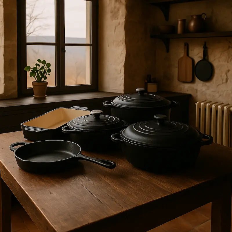 8 - Piece Cast Iron Cookware Set – Multiple Colours – Casserole Pots in South Africa from Aegis Homewares