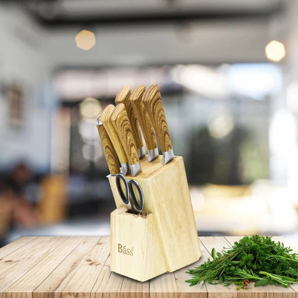 8 - Piece Knife Set with Natural Wooden Handles & Block – Knife Set in South Africa from Aegis Homewares
