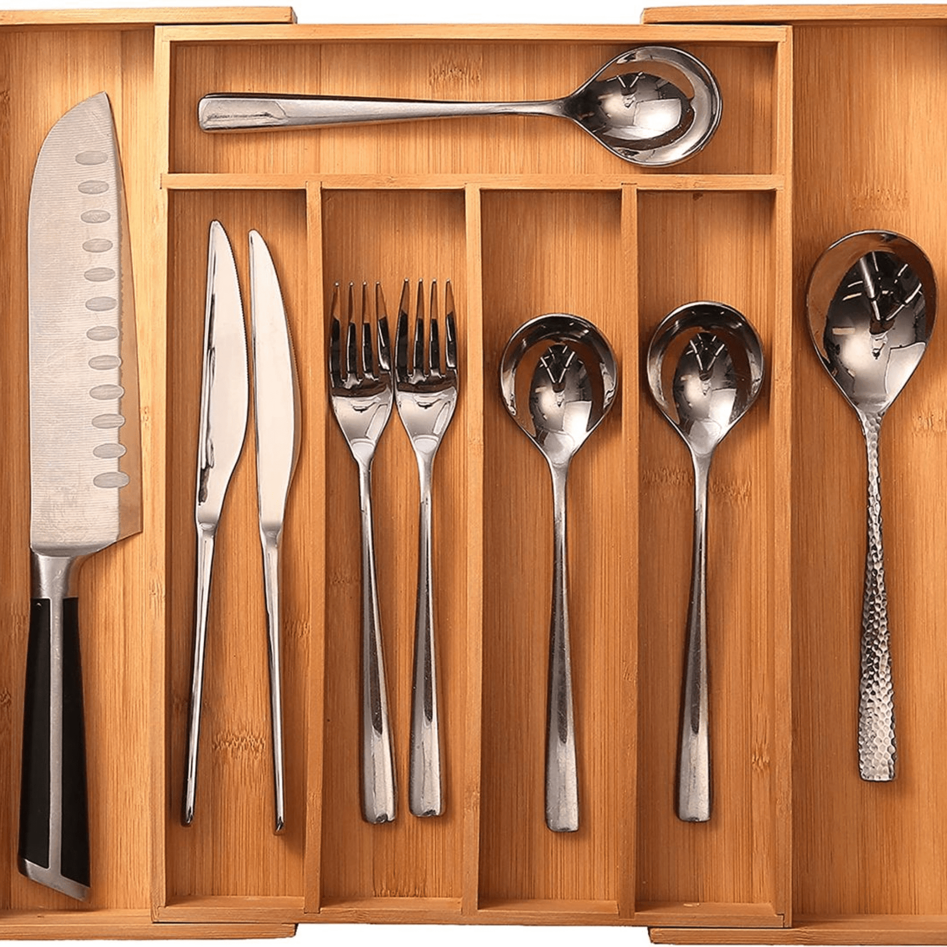 Adjustable Bamboo Cutlery & Organiser Tray – Eco - Friendly Bamboo – Serving Tray in South Africa from Aegis Homewares