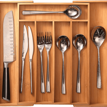 Adjustable Bamboo Cutlery & Organiser Tray – Eco - Friendly Bamboo – Serving Tray in South Africa from Aegis Homewares