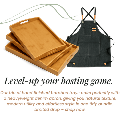 Apron & Bamboo Tray Gift Set – Kitchen Bundle in South Africa from Aegis Homewares