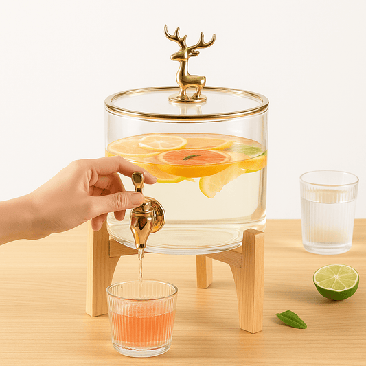Bamboo & Gold Beverage Dispenser – 5L or 8L – Juice Dispenser in South Africa from Aegis Homewares