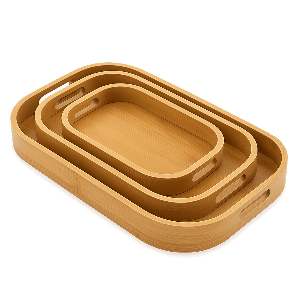 Bamboo Tray Set - 3pc – Serving Tray in South Africa from Aegis Homewares