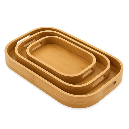 Bamboo Tray Set - 3pc – Serving Tray in South Africa from Aegis Homewares