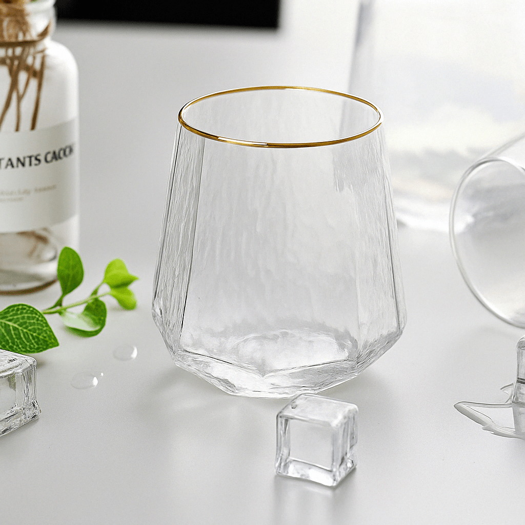 Brilliance Diamond Gold Frame Drinking Glass – Drinking Glass Set in South Africa from Aegis Homewares