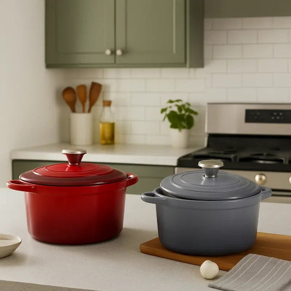 Cast Iron Casserole Pot – 26CM - Red or Grey – Casserole Pots in South Africa from Aegis Homewares