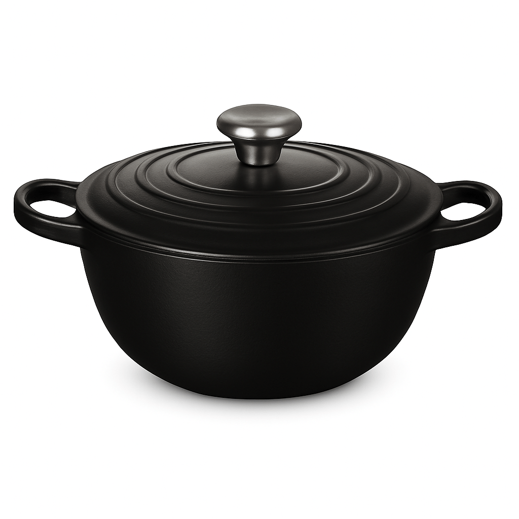 Enamel - Coated Cast Iron Casserole Pot with Lid – 26cm – Black or Blue – Casserole Pots in South Africa from Aegis Homewares