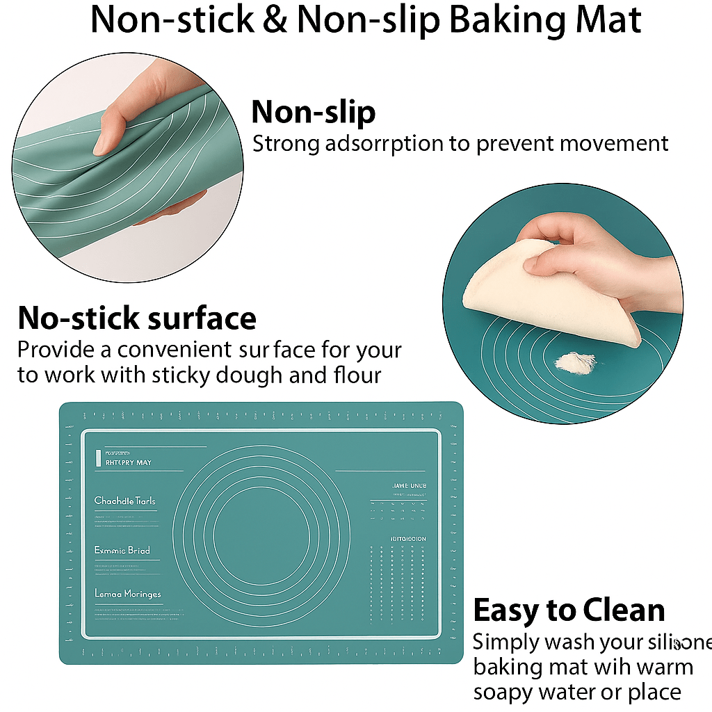 Non - Stick Silicone Pastry Mat – Reusable, With Measurement Guides for Dough & Baking – Pastry Mat in South Africa from Aegis Homewares