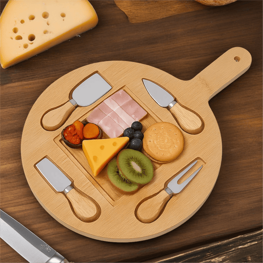 Pizza and Cheese Board with 4PC Utensil Set – Cheese Board in South Africa from Aegis Homewares