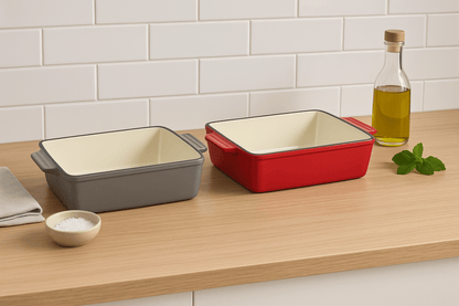 Premium Cast Iron Baking Pan – 33cm – Red or Grey – Grill Pans in South Africa from Aegis Homewares