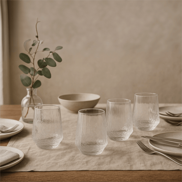 Set of 4 Diamond - Cut Drinking Glasses – 500ml – Drinking Glass Set in South Africa from Aegis Homewares