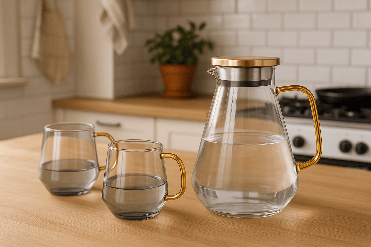 Tired of Dull Tea Sets? Meet the Luxe Gradient Heat - Resistant Glass Set – 5 - Piece – Drinking Glass Set in South Africa from Aegis Homewares