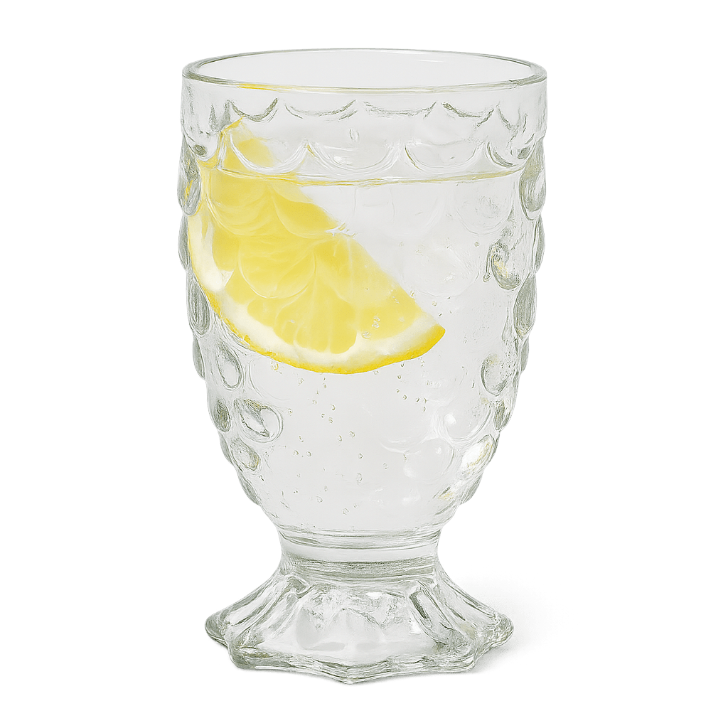 Vintage Pineapple - Textured Glass Goblet – 230ml – Drinking Glass Set in South Africa from Aegis Homewares