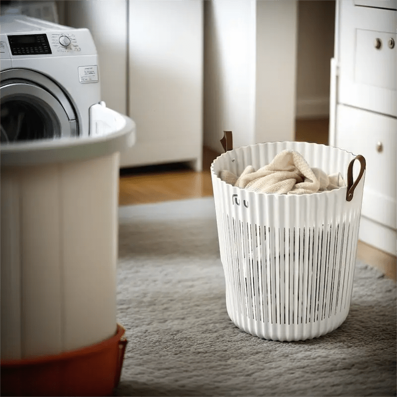 White Laundry Hamper Basket – Durable, Flexible Storage for Bathroom & Home – Laundry Basket in South Africa from Aegis Homewares