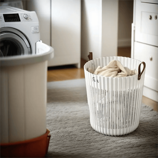 White Laundry Hamper Basket – Durable, Flexible Storage for Bathroom & Home – Laundry Basket in South Africa from Aegis Homewares