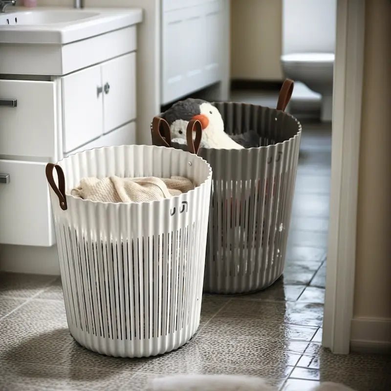 White Laundry Hamper Basket – Durable, Flexible Storage for Bathroom & Home – Laundry Basket in South Africa from Aegis Homewares